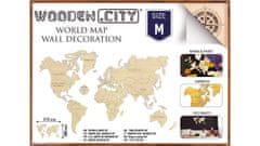 Wooden city Drevená mapa sveta veľkosť M (57x38cm)