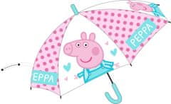 Eplusm Automatický transparentný Dáždnik Peppa Pig - Zábavný Detský Dáždnik