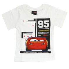 Eplusm Chlapčenské tričko McQueen z rozprávky Cars 116 / 5–6 rokov Biela