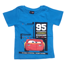 Eplusm Chlapčenské tričko McQueen z rozprávky Cars Modrá 122 / 6–7 rokov
