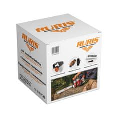 RURIS Súprava pomôcok k motorovej píle (multifunkčné sluchátka so štítom, rukavice, pilník)