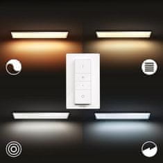 Philips Hue LED White Ambiance Stropný panel Philips Aurelle BT8719514382664 46,5 W 4200lm 2200-6500K 230V, biely obdĺžnik 30x120cm s diaľkovým ovládačom a Bluetooth