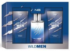 NG Perfumes NG Darčeková sada pre mužov, toaletná voda, sprchový gél a voda po holení, Wild Men
