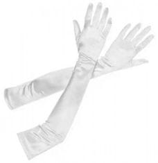APT  BQ62A Saténové rukavice biele