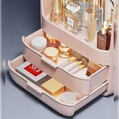 Korbi Veľká škatuľa organizér, skrinka na kozmetiku s rúžovými šuplíkmi, typ F31