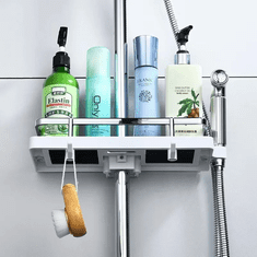 Casavibe Kúpeľňová polička, Úložná sprchová polička, Sprchový organizér, Držiak na šampón - bez vŕtania, maximalizuje priestor, veľká kapacita