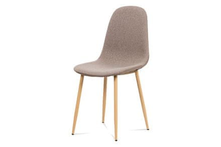 Autronic Moderná jedálenská stolička Jídelní židle, cappuccino látka-ekokůže, kov dub (CT-391 CAP2)
