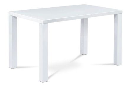 Autronic Moderný jedálenský stôl Jídelní stůl 120x80x76 cm, vysoký lesk bílý (AT-3006 WT) (2xKarton)