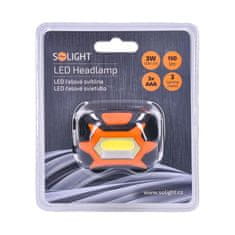 Solight Solight čelové LED svietidlo, 3W COB, 3x AAA WH25