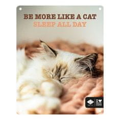 EBI D&D I LOVE HAPPY CATS kovová tabuľa: ,,Be more like a cat sleep all day\" 20x25cm