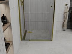 Mexen Roma, sprchové dvere do otvoru 110 x 190 cm, 6mm číre sklo, zlatý profil, 854-110-000-50-00
