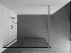 Mexen Kioto sprchová zástena 110x200 cm 8 mm, chrómový profil, sklo čierny vzor 1, 800-110-101-01-77