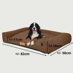 Dogeste pelech pre psov stredne veľké malé psy - kôš pre psa umývateľný - kôš pre psa - pohovka pre psa L 82x50 cm, čokoládová