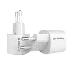 ColorWay AC nabíjačka GaN3 Power Delivery Port PPS USB (Type-C PD + USB QC3.0) (33W) biela, (CW-CHS043PD-WT)