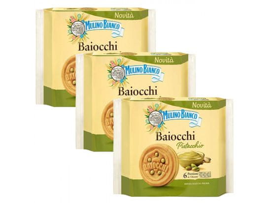 Mulino Bianco MULINO BIANCO Baiocchi Pistacchio - Piškótové sušienky s pistáciovou náplňou 168g