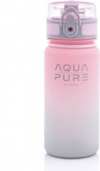 Astra Zdravá fľaša na vodu Aqua Pure 400ml ružovo-šedá