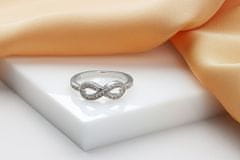 Brilio Silver Dizajnový strieborný prsteň nekonečno RI013W (Obvod 50 mm)