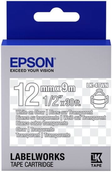 Epson LabelWorks LK-4SBM, páska pro tiskárny etiket, 12mm, 9m (C53S654013), čierno-strieborná