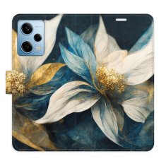 iSaprio Flipové puzdro - Gold Flowers pre Xiaomi Redmi Note 12 Pro 5G