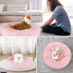 Petallure Posteľ pre domáce zvieratá z vysokokvalitného nylonu a umelej kožušiny - útulná a upokojujúca posteľ pre psy a mačky, 60 cm