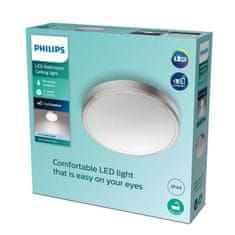 Philips LED Kúpeľňové stropné prisadené svietidlo Philips DORIS CL257 8718699758943 17W 1700lm 4000K IP44 31,3 cm niklové