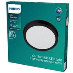 Philips LED Stropné prisadené svietidlo Philips Magneos 8719514328693 12W 1150lm 2700K IP20 21cm okrúhle čierne