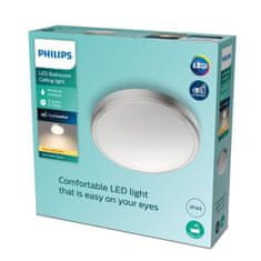 Philips LED Kúpeľňové stropné prisadené svietidlo Philips DORIS CL257 8718699758929 17W 1500lm 2700K IP44 31,3 cm niklové