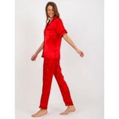 FANCY Dámske pyžamo s košeľou a nohavicami AMADA červené FA-PI-8322.59_394300 L-XL