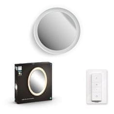 Philips Hue LED White Ambiance Nástenné kúpeľňové svietidlo so zrkadlom Philips Adore BT 34186/31/P6 40W 2400lm 2200-6500K IP44 24V, biele s diaľkovým ovládačom a Bluetooth