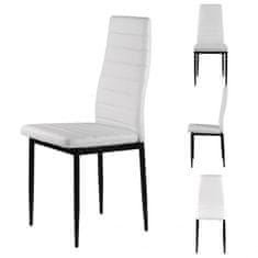 ModernHome Jedálenské stoličky čalúnené 4 ks Victoria biele