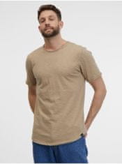 ONLY Béžové pánske melírované basic tričko ONLY & SONS Benne XL