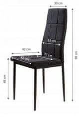 ModernHome Súprava jedálenských stoličiek 4 ks Sydney čierna