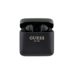 Guess Slúchadlá TWS Bluetooth s potlačou loga Guess + dokovacia stanica čierna
