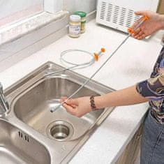 Netscroll Pomôcka na jednoduché čistenie a odstraňovanie upchatých odpadov, toaliet a umývadiel, drôt s chytačom v sekundách odstráni zápchy, zabezpečuje vynikajúcu údržbu vašich odpadov, AntiClogRod