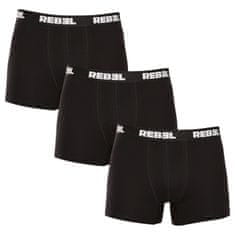 Nedeto 3PACK pánske boxerky Rebel čierne (3NBR001) - veľkosť XXL