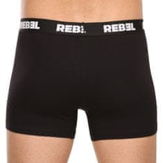 Nedeto 3PACK pánske boxerky Rebel čierne (3NBR001) - veľkosť XXL