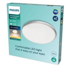 Philips LED Kúpeľňové stropné a nástenné svietidlo Philips SPRAY CL260 8718699777333 17W 1500lm 2700K IP44 34,7 cm strieborné