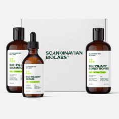 Scandinavian Biolabs Bio-Pilixin Hair Growth Routine pre mužov (šampón, kondicionér, sérum) 2x250 ml 1x100 ml