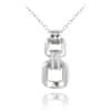 Elegantný strieborný náhrdelník s bielymi zirkónmi, JMAS0206SN45