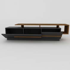 Kalune Design TV stolík PIA 180 cm čierny/orech