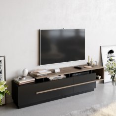Kalune Design TV stolík PIA 180 cm čierny/orech