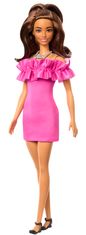 Mattel Barbie Modelka - ružové šaty s volánikmi FBR37