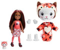 Mattel Barbie Cutie Reveal Chelsea v kostýme - mačiatko v červenom kostýme pandy HRK27