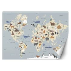 shumee Fototapeta, Pastelová mapa kontinentov - 100x70