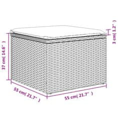Petromila vidaXL Záhradná taburetka s vankúšom béžová 55x55x37 cm polyratan