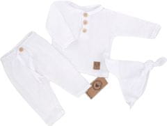 Z&Z Mušelínové triko dl. rukáv, kalhoty + šátek uzlík, 3D sada, Z&Z, bílá