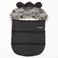 NEW BABY Luxusný zimný fusak s kapucňou s uškami Alex Fleece black