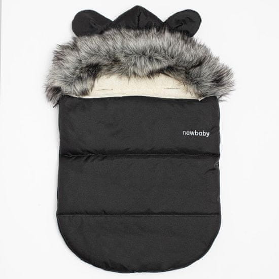 NEW BABY Luxusný zimný fusak s kapucňou s uškami Alex Wool black