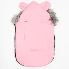 NEW BABY Luxusný zimný fusak s kapucňou s uškami Alex Wool pink