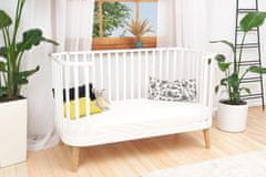 Carero Luxusná detská postieľka s matracom PRINCIPAL 140x70 cm biela